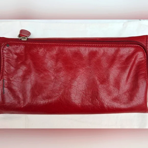 Elegant Red Leather Clutch - Picture 1 of 10